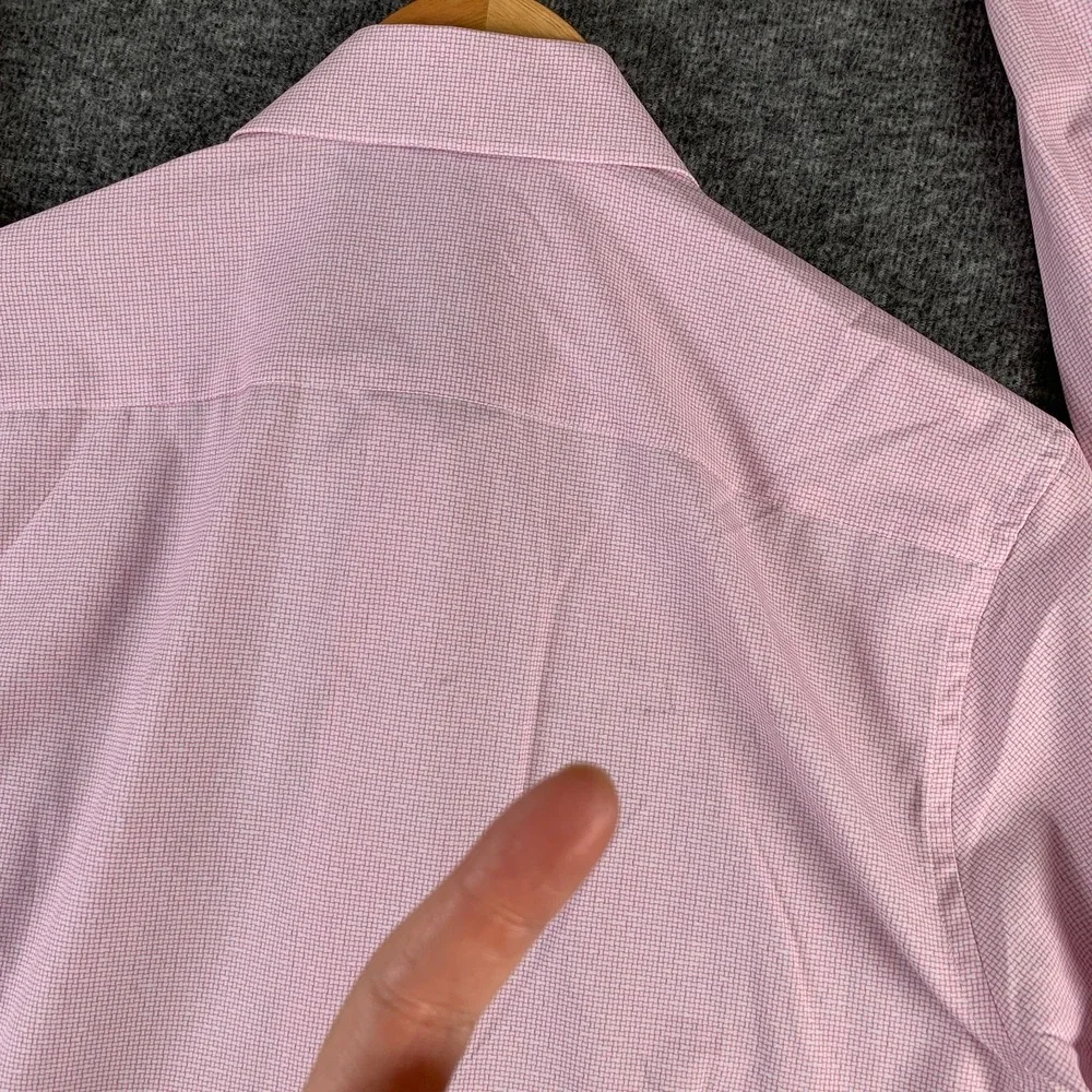 State & Liberty Dress Shirt Men Medium Pink Long Sleeve Athletic Slim Fit Trouse
